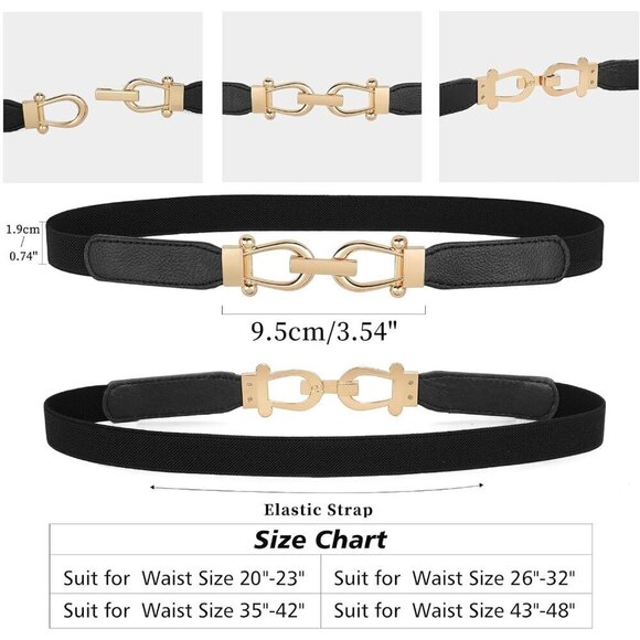 Women Elastic Stretch Belt for Dresses Vintage Waist Slim Fit Fashion Accessory main image 5